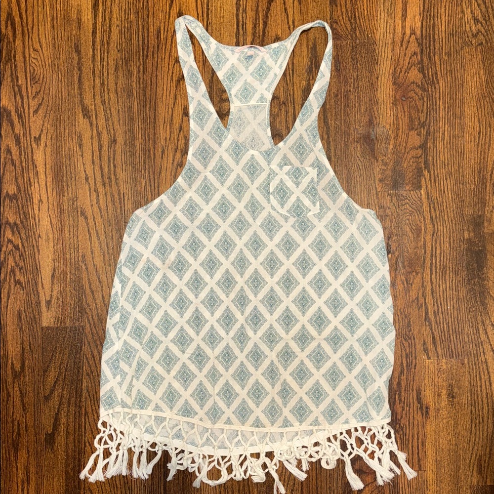 Victoria's Secret Blue and White Patterned bathing suit cover up